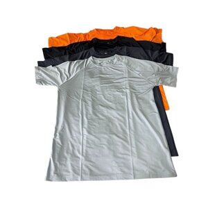 4-Pack Real Essentials Mens Short-Sleeve Swim Rashguard Shirts S